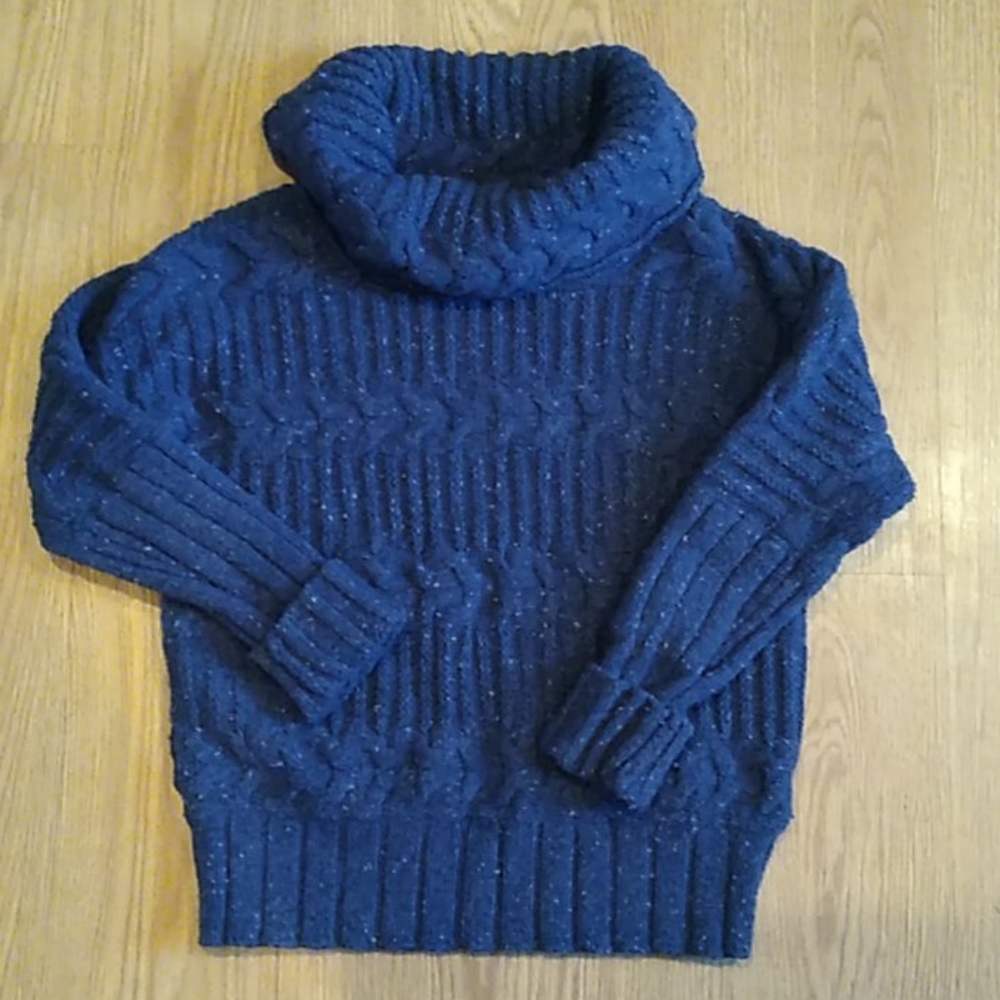 Athleta Vintage Cable Knit Sweater Navy Blue Small